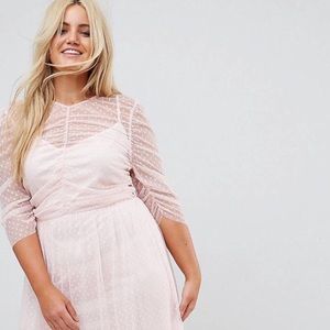 *Host Pick* ASOS Curve Pink Spotted Mesh Dress
